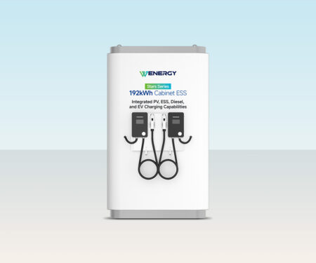 Tủ lưu trữ năng lượng ESSS lai 192kWh tích hợp PV, máy phát diesel và sạc xe điện
