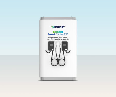 Tủ Lưu Trữ Năng Lượng Lai 96kWh Làm Mát Bằng Chất Lỏng (PV, Diesel & EV Charging)