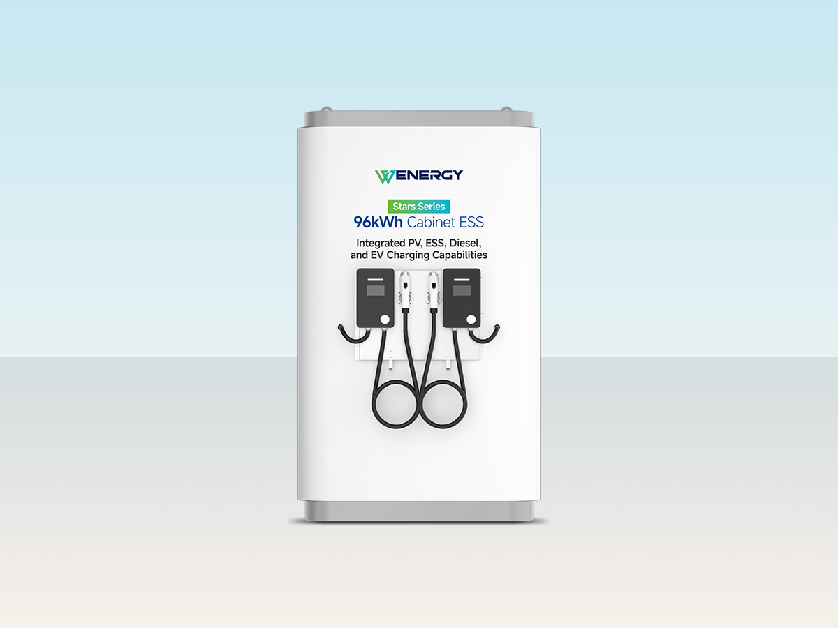 Tủ Lưu Trữ Năng Lượng Lai 96kWh Làm Mát Bằng Chất Lỏng (PV, Diesel & EV Charging)