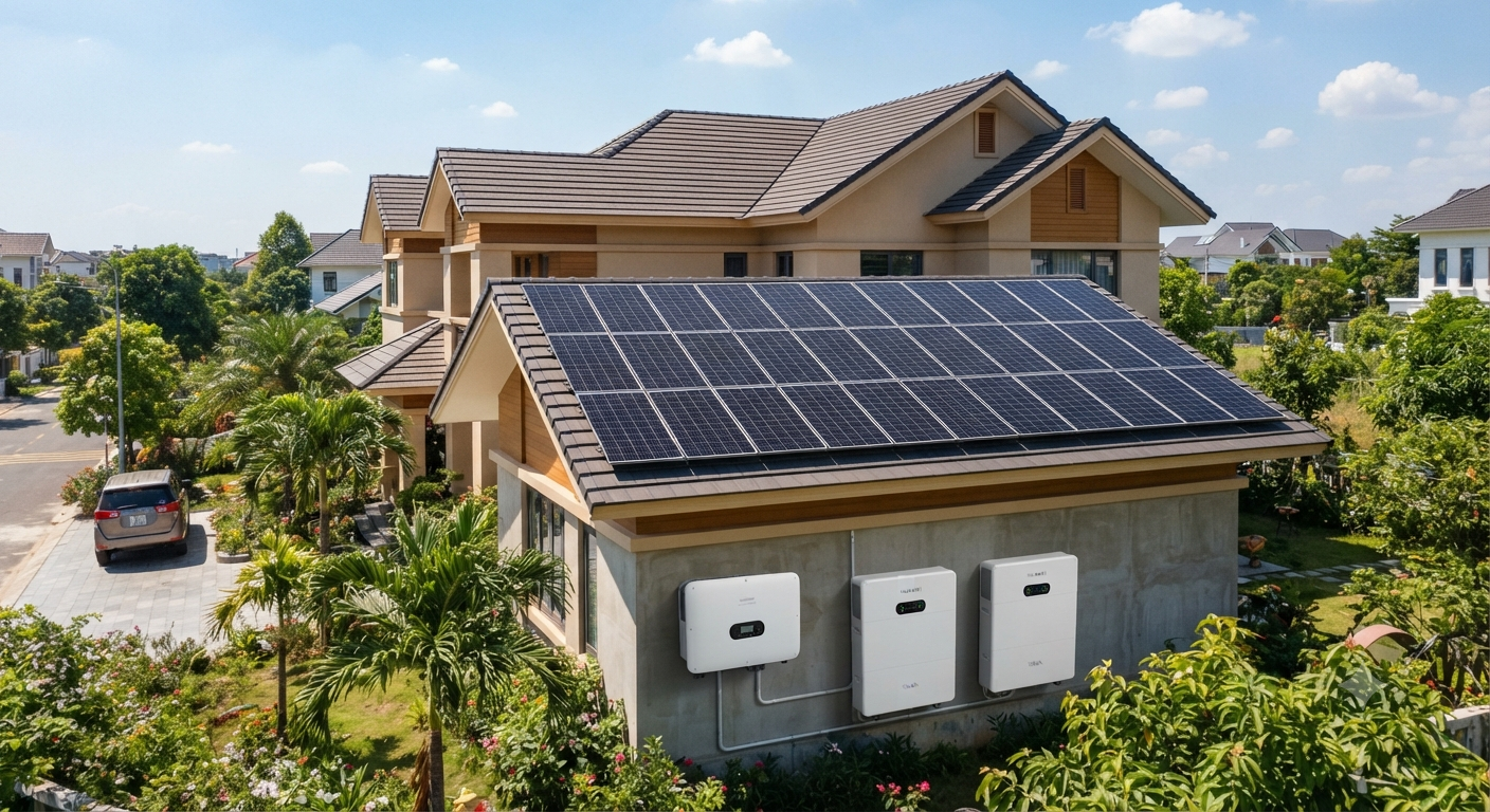 công suất pin mặt trời cho gia đình