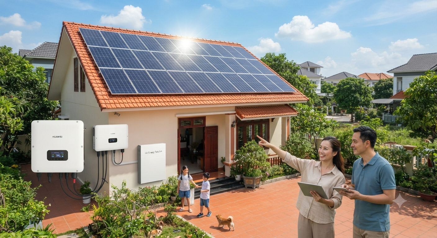 công suất pin mặt trời cho gia đình