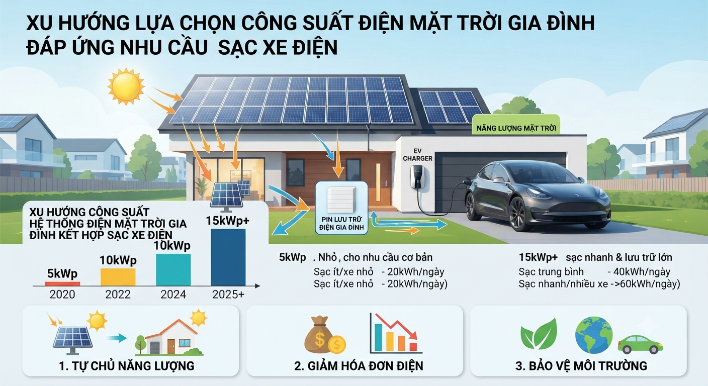 công suất pin mặt trời cho gia đình