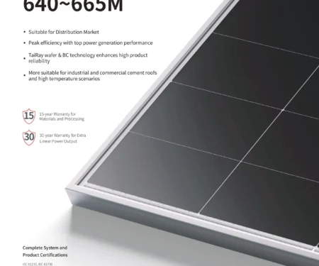 TẤM PIN NĂNG LƯỢNG MẶT TRỜI LONGI SOLAR 640W Hi-MO X10 2 MẶT KÍNH