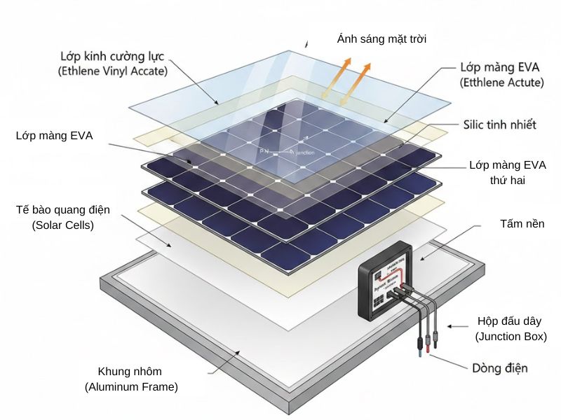 Cấu tạo pin năng lượng mặt trời