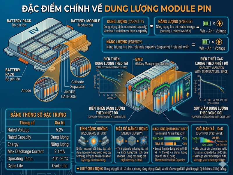 Dung lượng pin còn liên quan đến nhiều yếu tố kỹ thuật