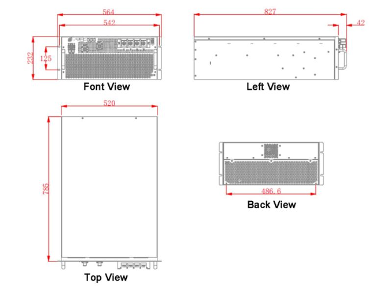 Hình 1: Kích thước của PCS