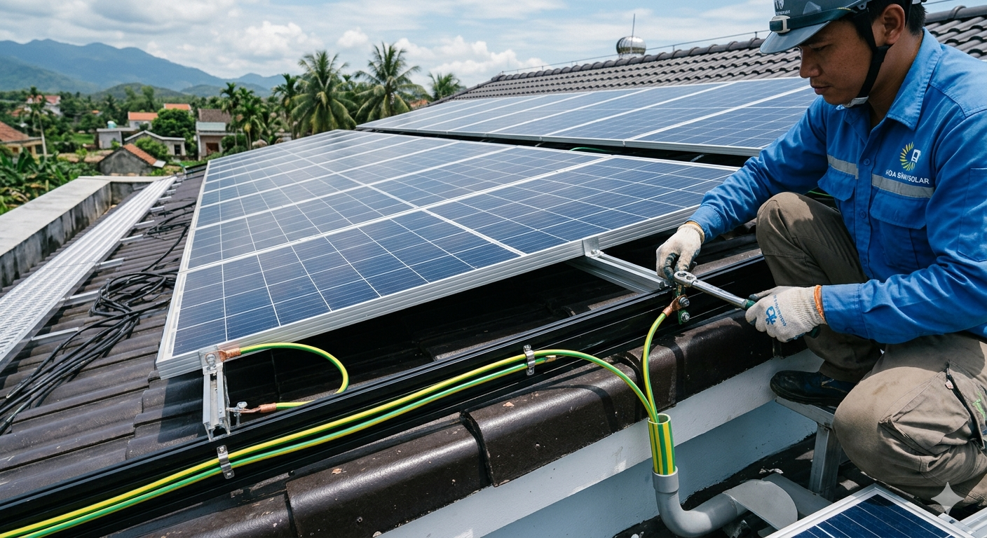 tiếp địa pin mặt trời
