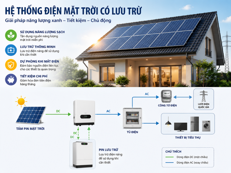 Lưu trữ điện thông minh, chủ động nguồn điện