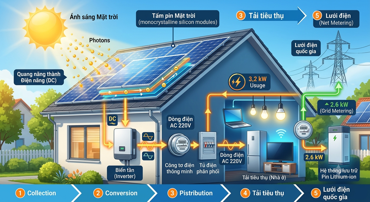 chuyển hóa pin năng lượng mặt trời