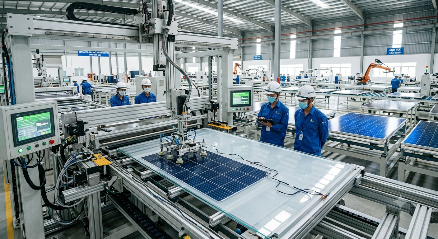 công nghệ sản xuất tấm pin năng lượng mặt trời