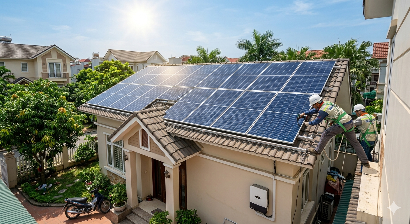 hướng pin năng lượng mặt trời miền bắc