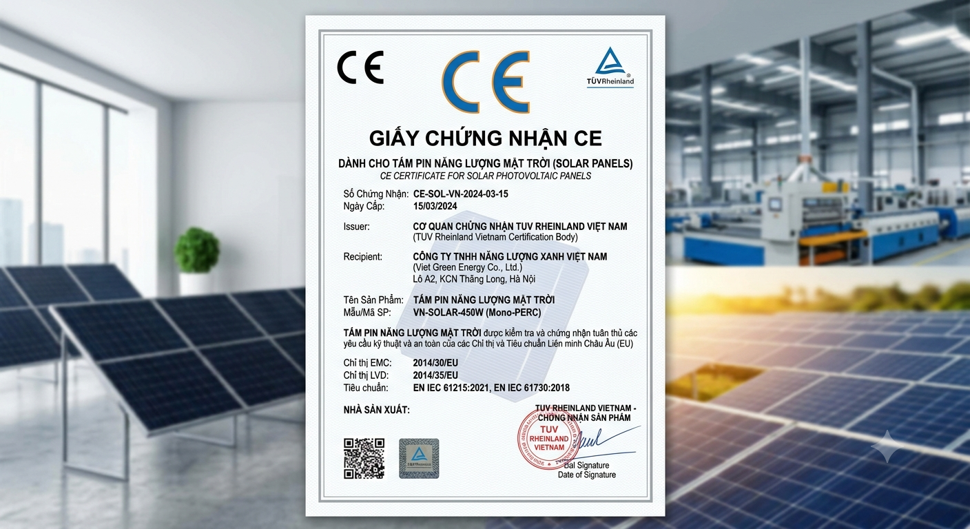 tiêu chuẩn pin năng lượng mặt trời