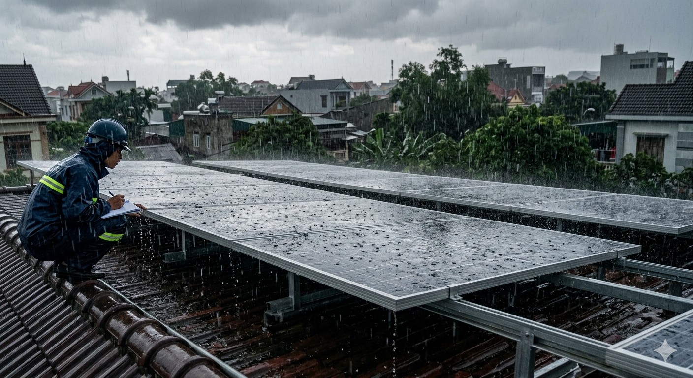 trời mưa có điện mặt trời không