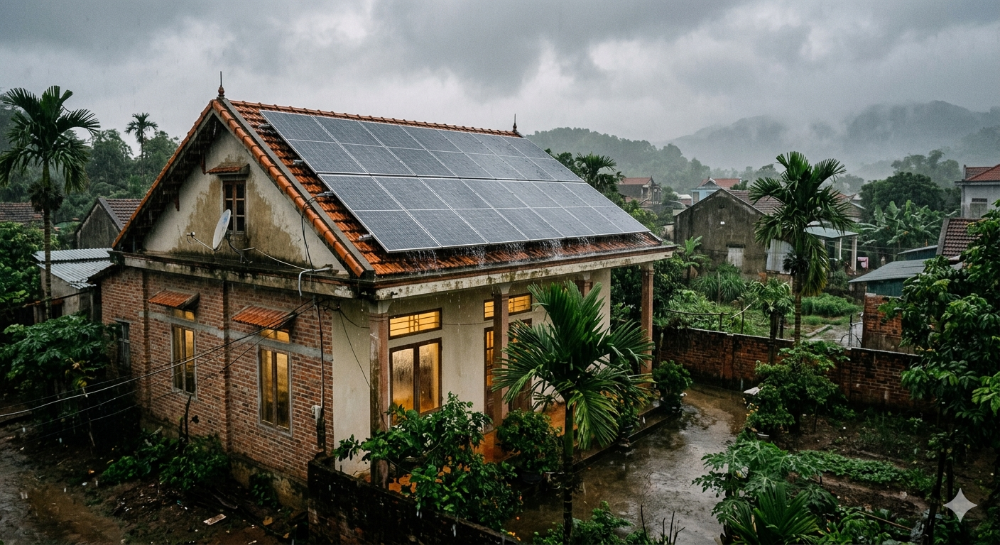 trời mưa có điện mặt trời không