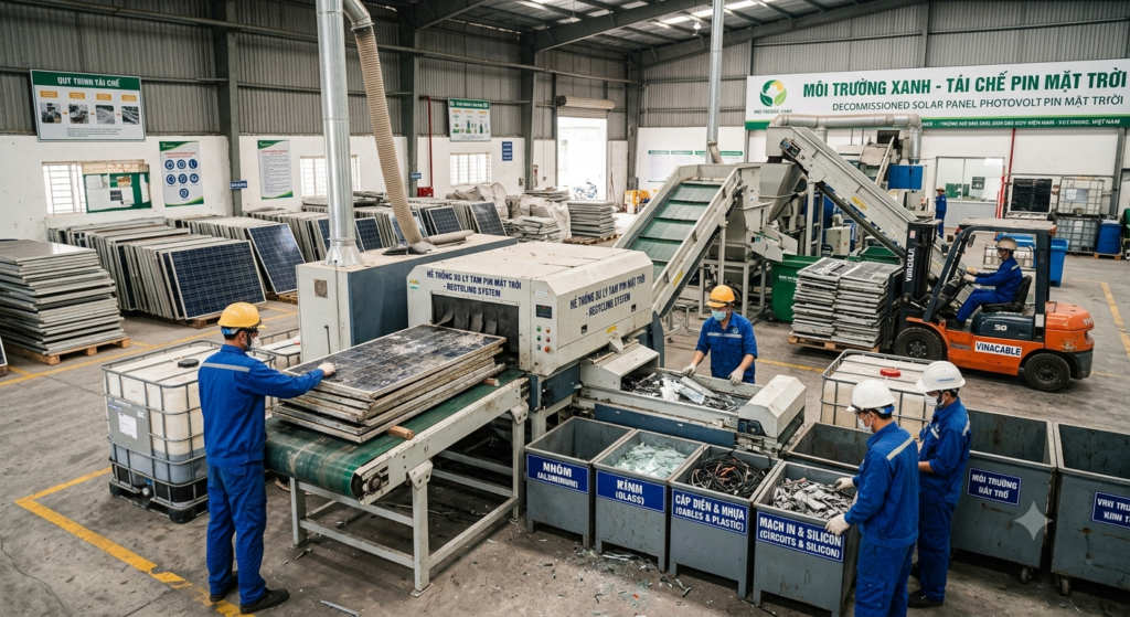 xử lý tấm pin năng lượng mặt trời