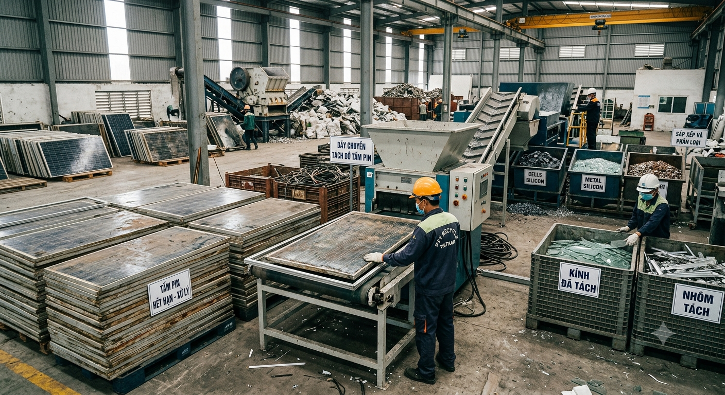 xử lý tấm pin năng lượng mặt trời