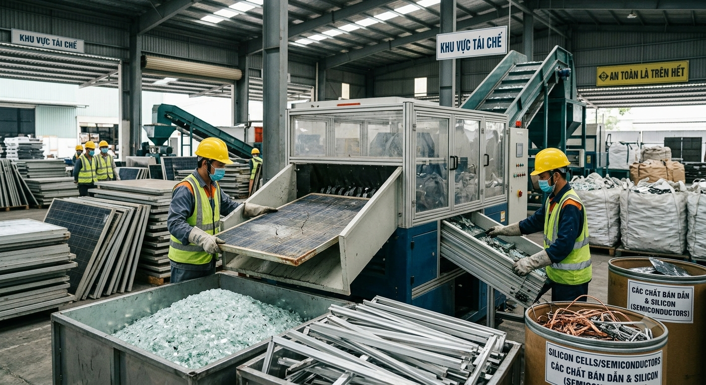 xử lý tấm pin năng lượng mặt trời